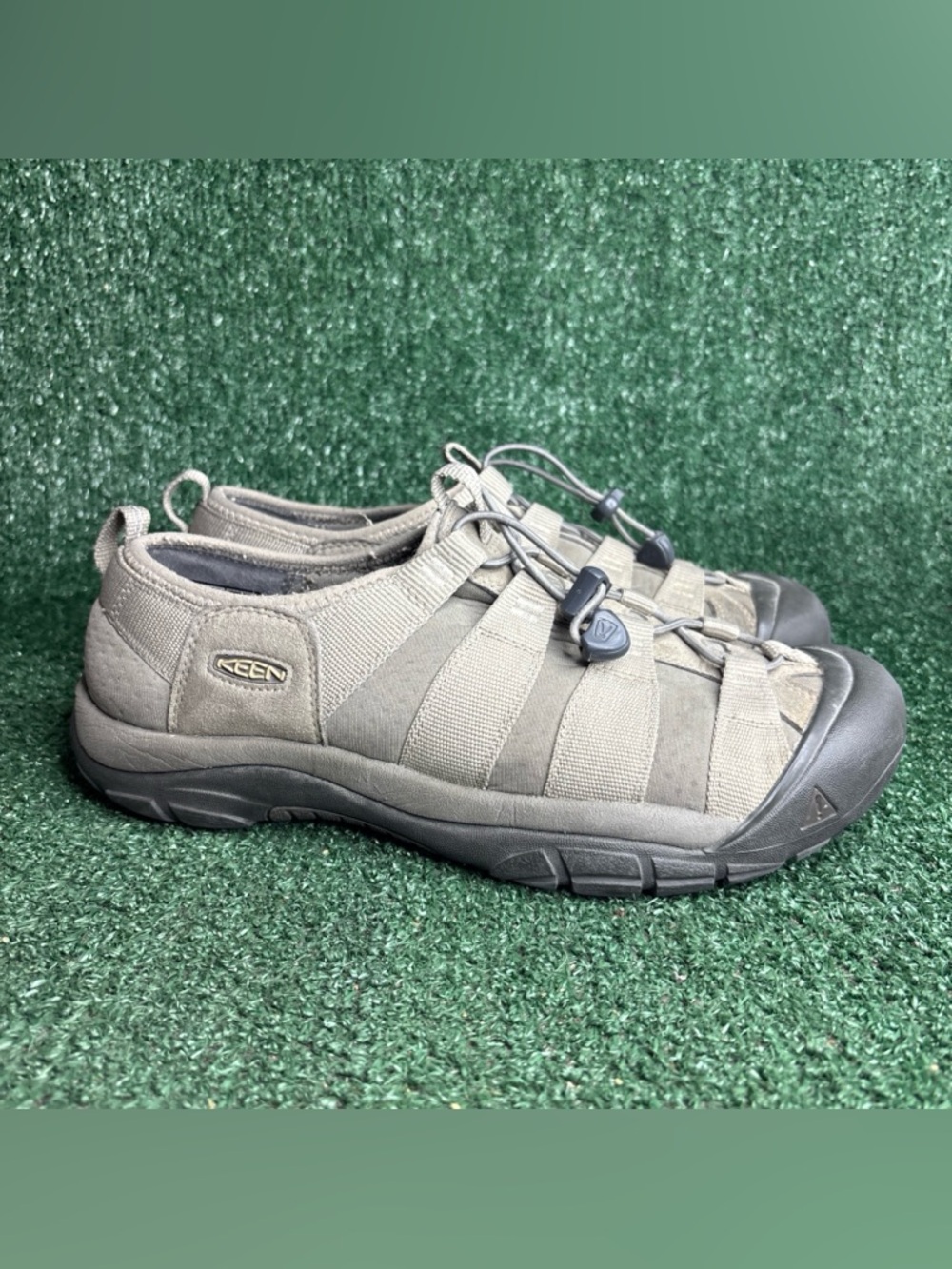 Keen Riverfront Waterproof Hiking Sandals Mens Size 11.5 Tan Bungee Cord